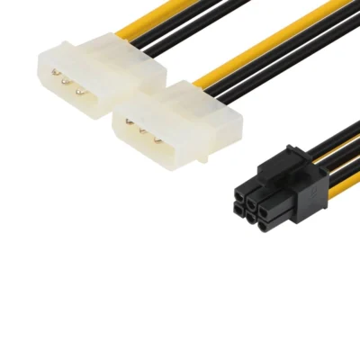Adaptador PCI-E 6-Pin para 2x Molex 4-Pin – Cabo de Alimentação GPU 15 cm